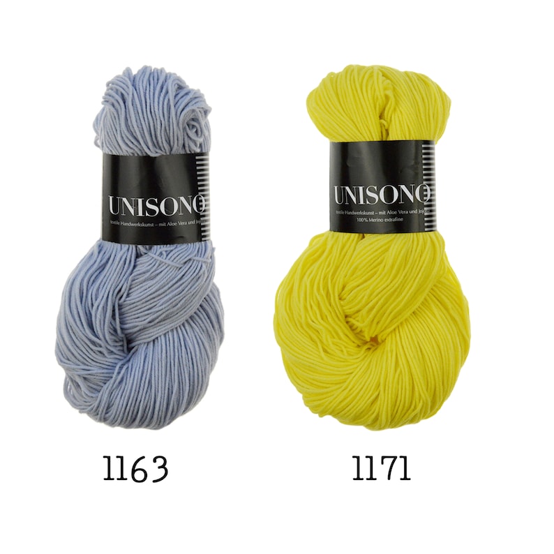 Atelier Zitron Unisono Color Merino Extrafine Yoyoba & Aloe Vera 100g/3.53 oz. Sport, 300m Mulesingfree, Ecotex 100, New Wool image 3