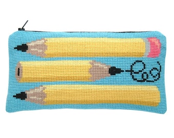Embroidery Kit: Pencil Case by Fru Zippe - cross stitch - kit with all necessary materials - modern bag - embroidery pattern