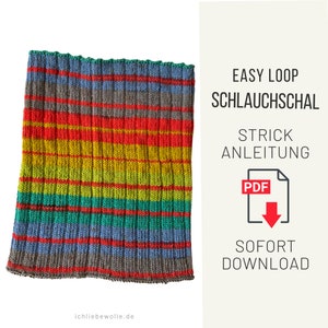 Easy Loop Tube Scarf Knitting Instruction in German | Digital Instant Download | Also for Beginners | DIN A4, 3 pages, pictures, PDF file