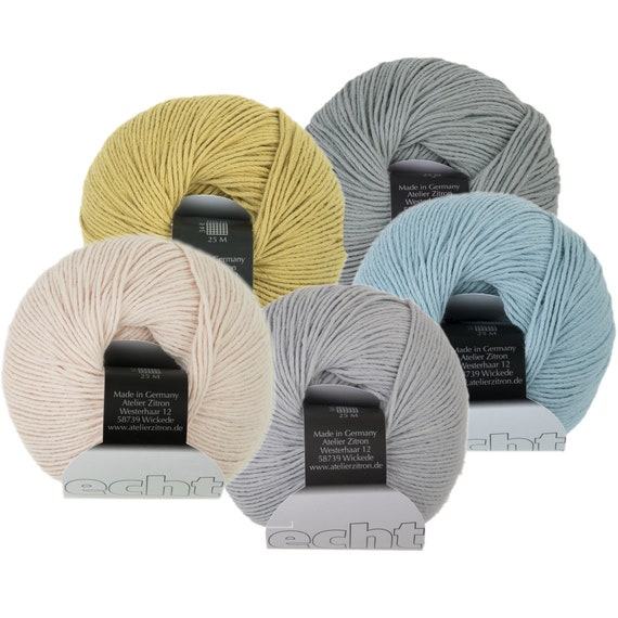 【ATON】 50/3 ORGANIC SMOOTH TAPERED KNIT Echt - 100% Organic Cotton - Atelier Zitron - 50g - Sport - Needle