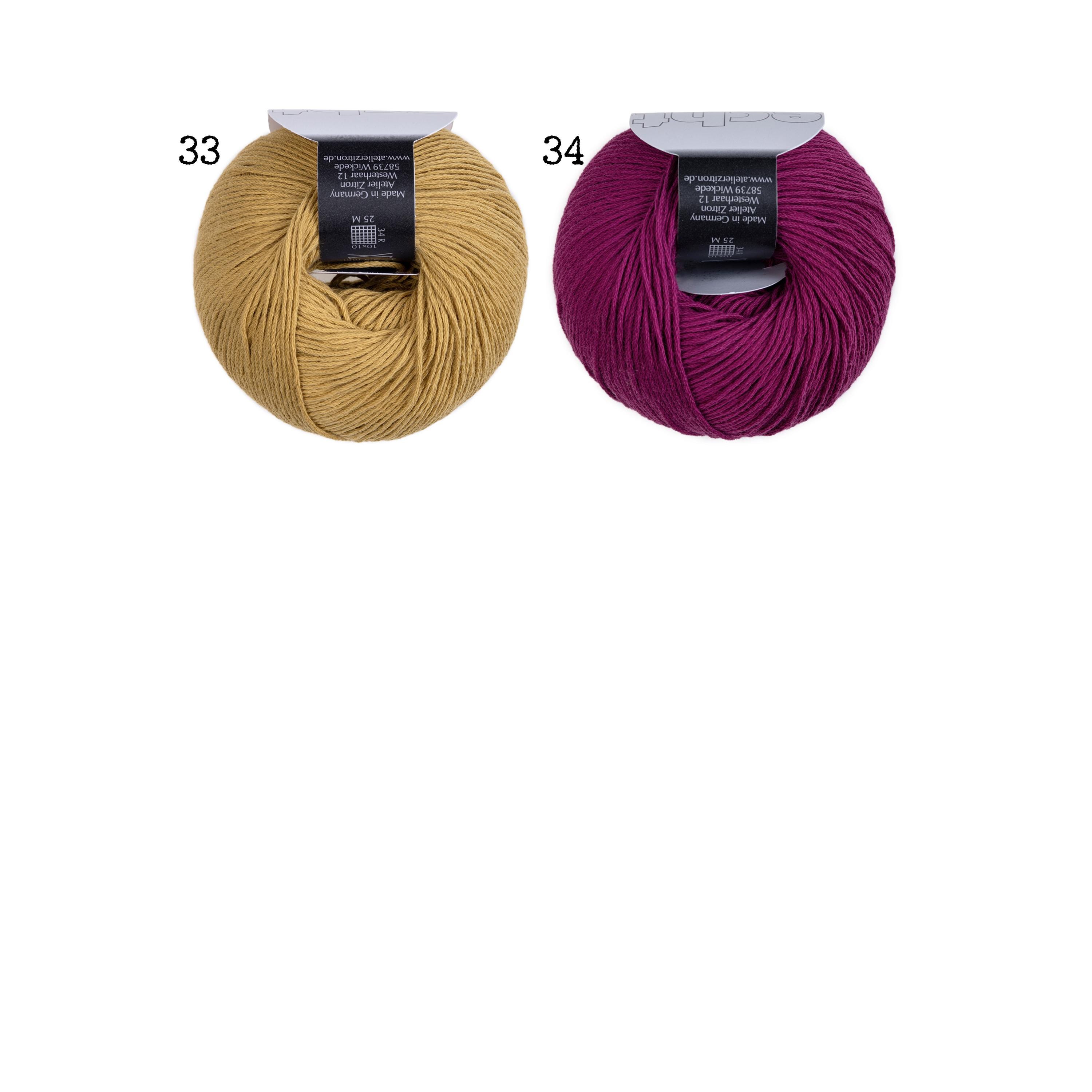 【ATON】 50/3 ORGANIC SMOOTH TAPERED KNIT Echt - 100% Organic Cotton - Atelier Zitron - 50g - Sport - Needle