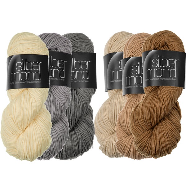 Silbermond - 100% Merino wool extrafine from Tasmania - 100g - Atelier Zitron - Ökotex 100 Class 1