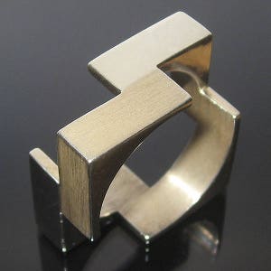 Ethical silver unisex ring &quot;HTX&quot; On order