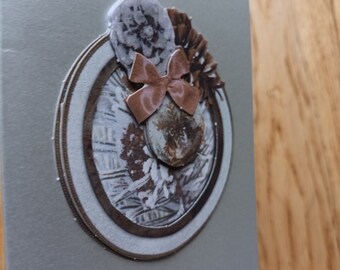 Christmas card wreath and pine cone