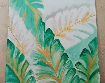 Green leaves painting