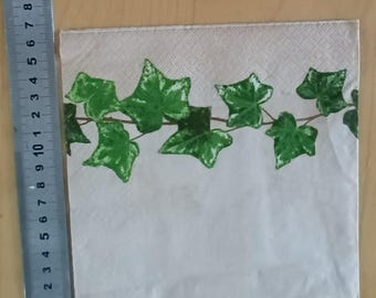 Paper napkin, ivy leaves