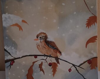 Bird painting, acrylic paint