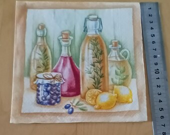 Kitchen-themed paper napkin