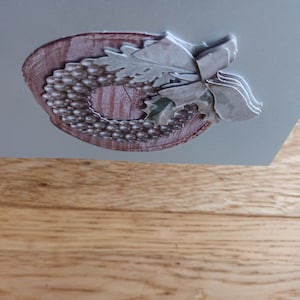 Carte de noël couronne et Noeud 3D argentée
