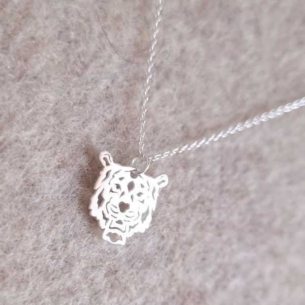 Collier tigre en argent 925 recyclé - géométrique - origami - fait en France