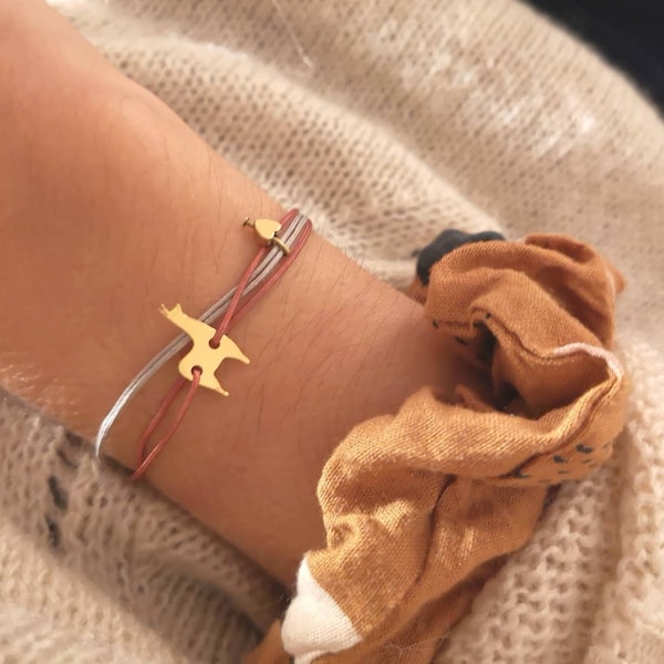 Lama armband - messing en goud - uniek design - alpaca armband - gepersonaliseerde armband - gemaakt in Frankrijk