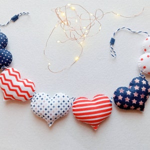 Patriotic garland, patriotic heart