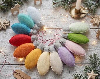 Felt light bulb, light bulb ornament