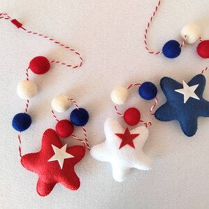 Patriotic garland, patriotic star garland