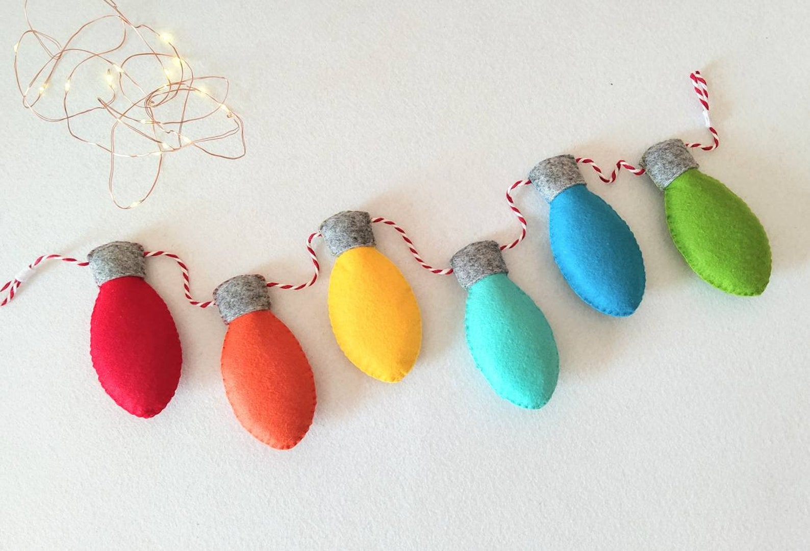 Felt Christmas Light Garland Etsy