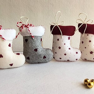 Mini felt Christmas stockings, felt ornament