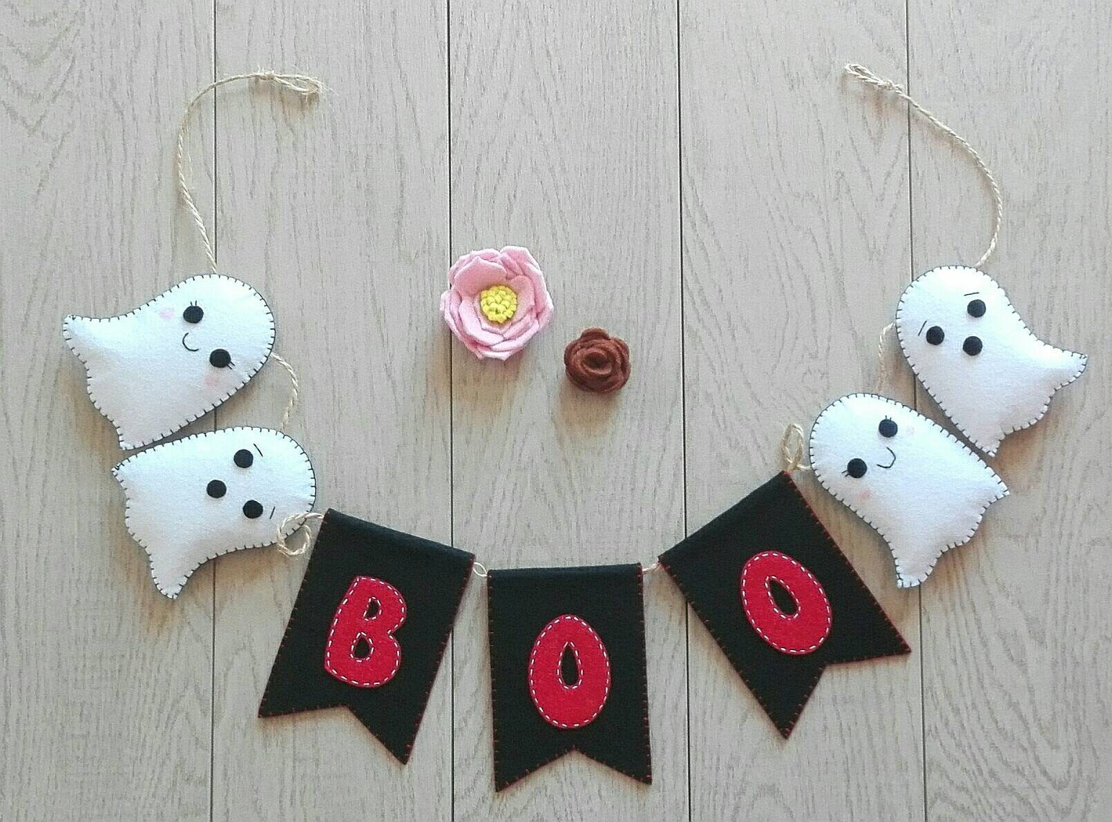 Felt garland Halloween Etsy