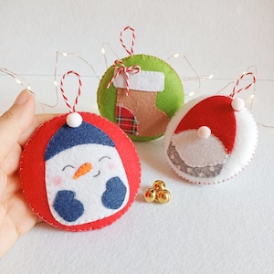 Felt ball ornaments, set ornament image 1