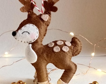 Rentier aus Filz, Weihnachtsdeko aus Filz