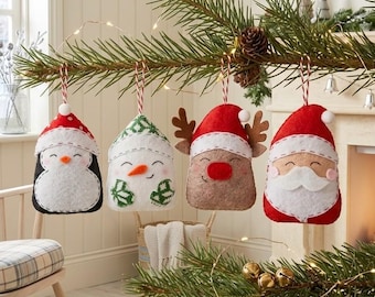 Felt christmas ornaments, Set ornaments, customizable