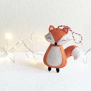 Felt fox ornament,felt christmas