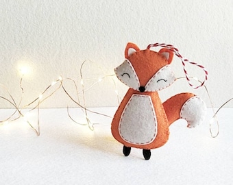 Felt fox ornament,felt christmas