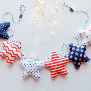 Patriotic garland, patriotic star garland