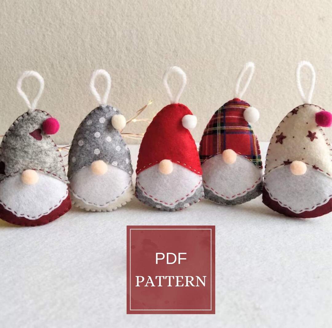 Felt Gnome Pattern, Pdf Pattern Christmas Ornament - Etsy