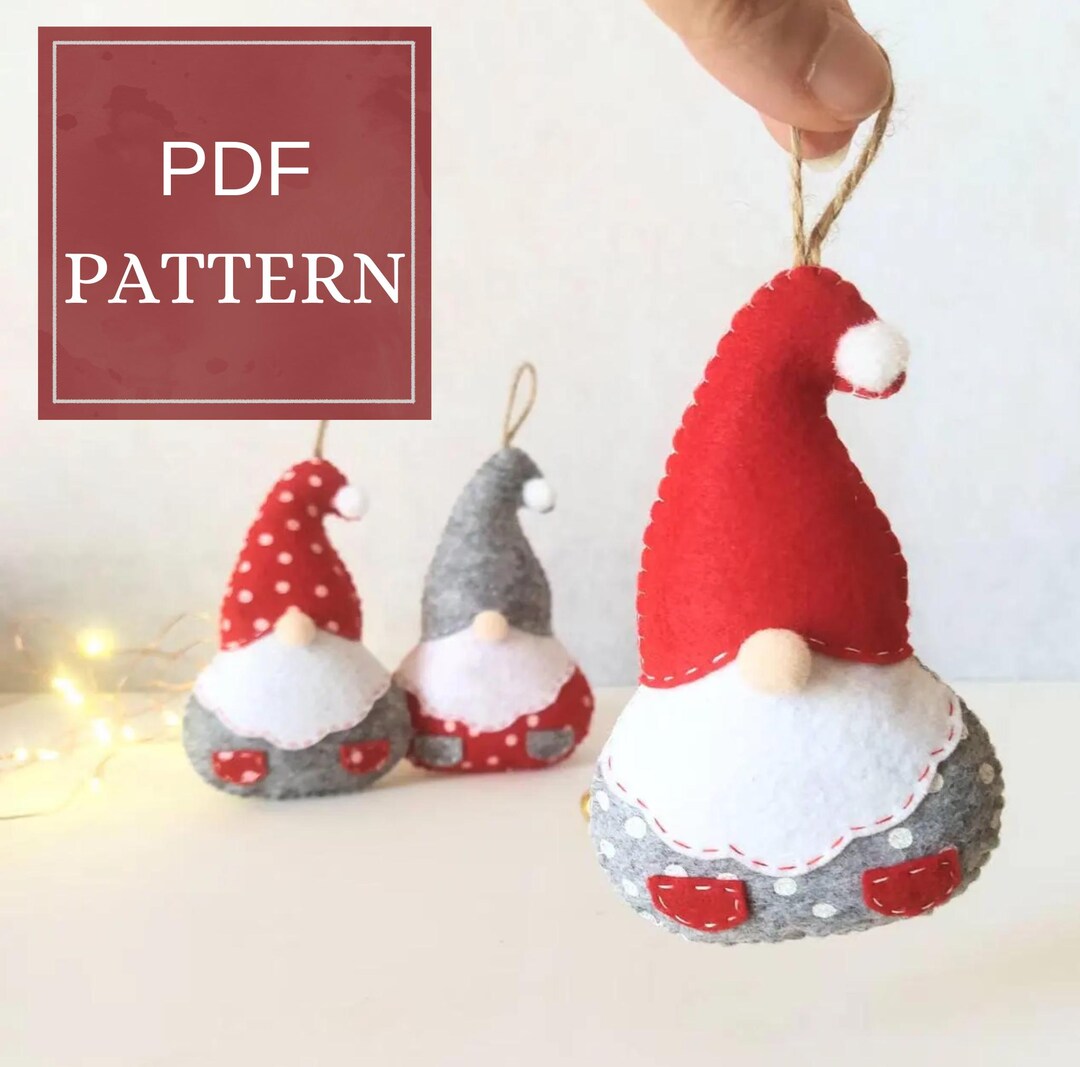 Felt Gnome Pattern, Pdf Pattern Christmas Ornament - Etsy