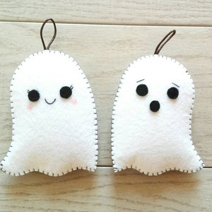 Ghosts for halloween in felt couple ghosts 2 pcs