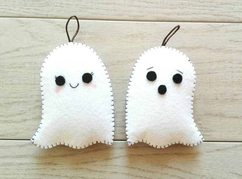 Ghosts for halloween in felt couple ghosts 2 pcs