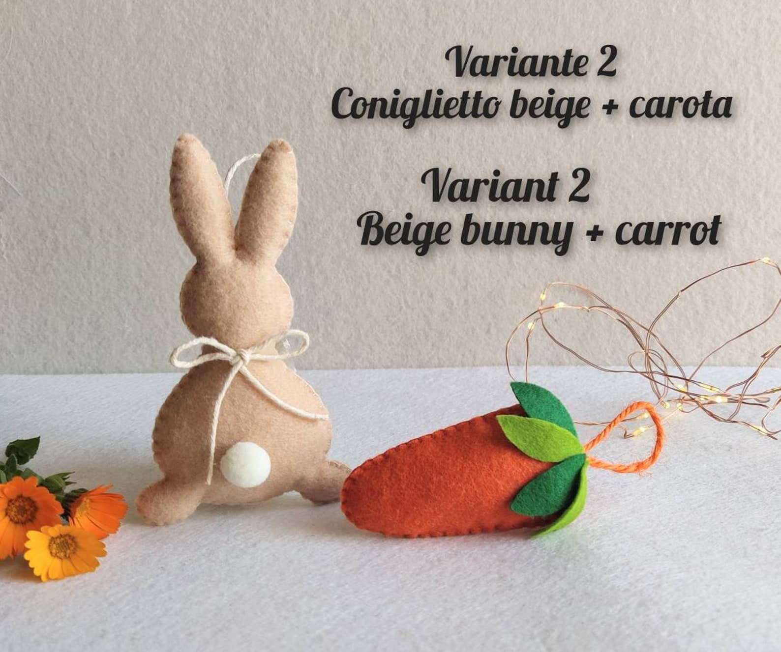 Felt Bunny and Carrot Ornament - Etsy