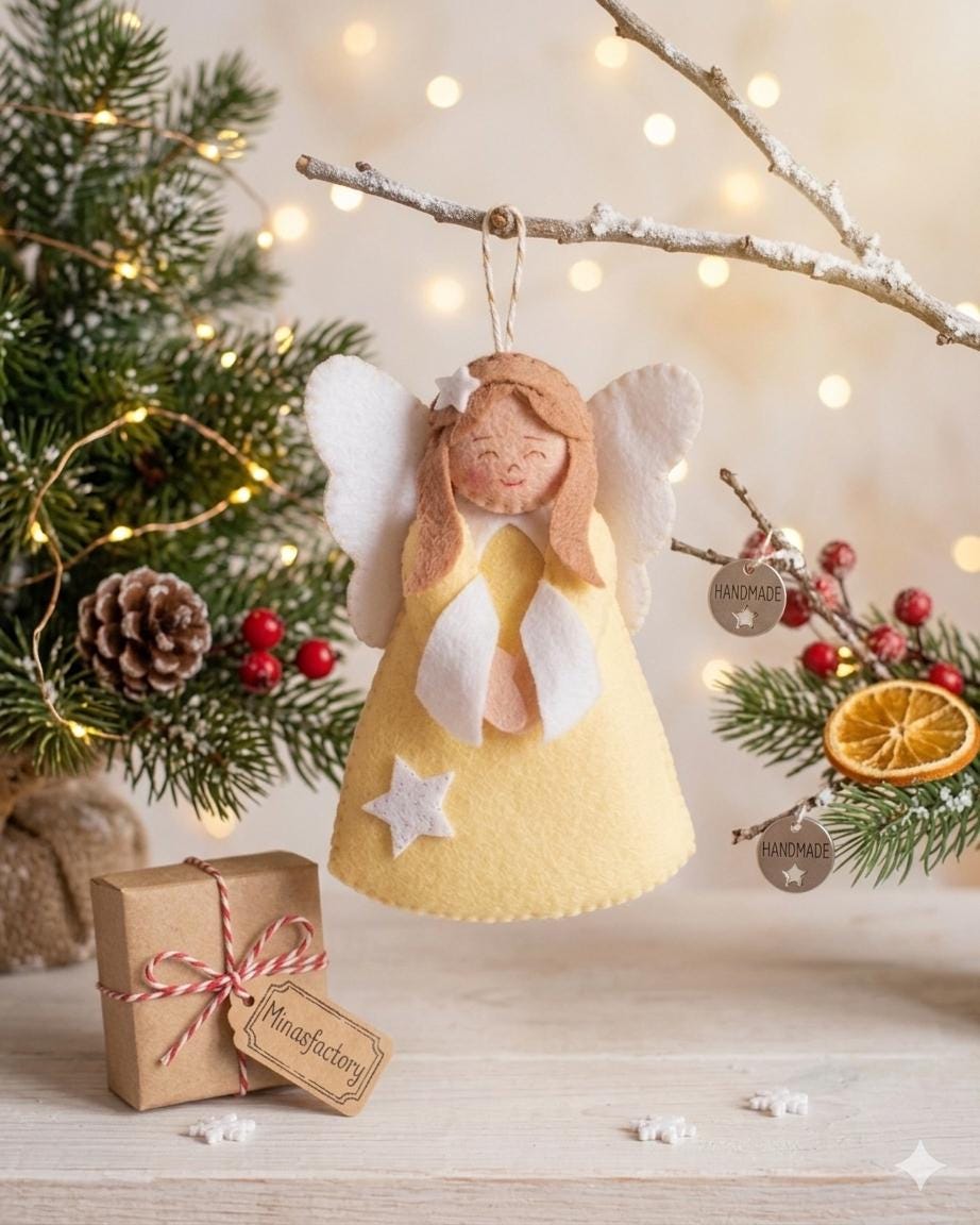 フェルト製のクリスマス飾り、クリスマスエンジェル - Etsy 日本