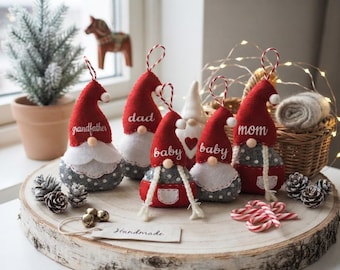 Family gnomes, customizable ornaments christmas