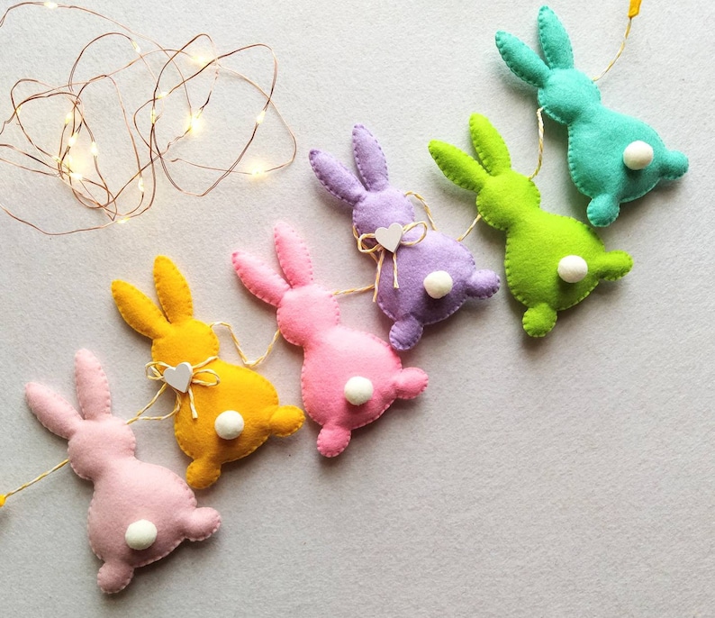 Felt Bunny Garland - Etsy
