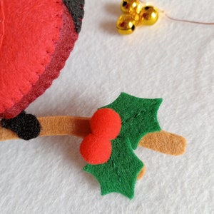 Felt cardinal ornament, cardinal ornament image 7