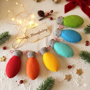 Felt christmas light garland