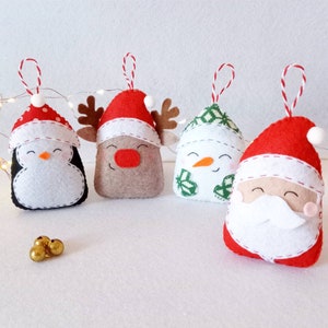 Felt christmas ornaments, Set ornaments, customizable