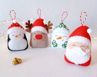 Felt christmas ornaments, Set ornaments, customizable