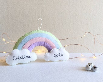 Felt rainbow ornament, customizable