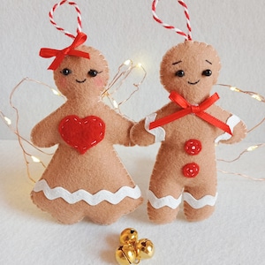 Gingerbread ornaments felt, Felt christmas ornaments, customizable