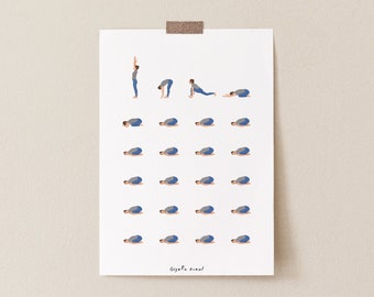 Funny Yoga Illustration Art Print, Yoga Decoration Funny Poster, Meditation Room Art Print Funny, Yoga Wall Art Decor, Funny Yoga Print