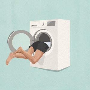 Sarcastic Laundry Room Decor, Funny Laundry Room Art Print, Funny Washing Room Illustration Art, Laundry Day Funny Wall Art Print, Laundry