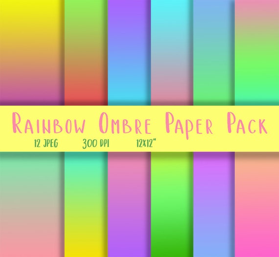 Rainbow Ombre Paper Gradient Background Ombre Background Paper Ombre Digital Paper Ombre Scrapbook Paper Rainbow Digital Paper