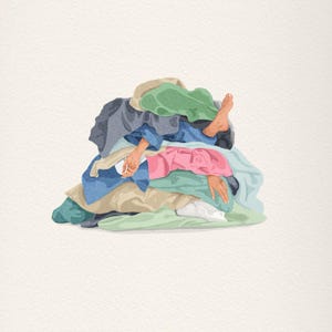 Pile of Laundry, Funny Laundry Room Decor, Sarcastic Laundry Room Art Print, Laundry Art Print, Funny Illustration Art Print