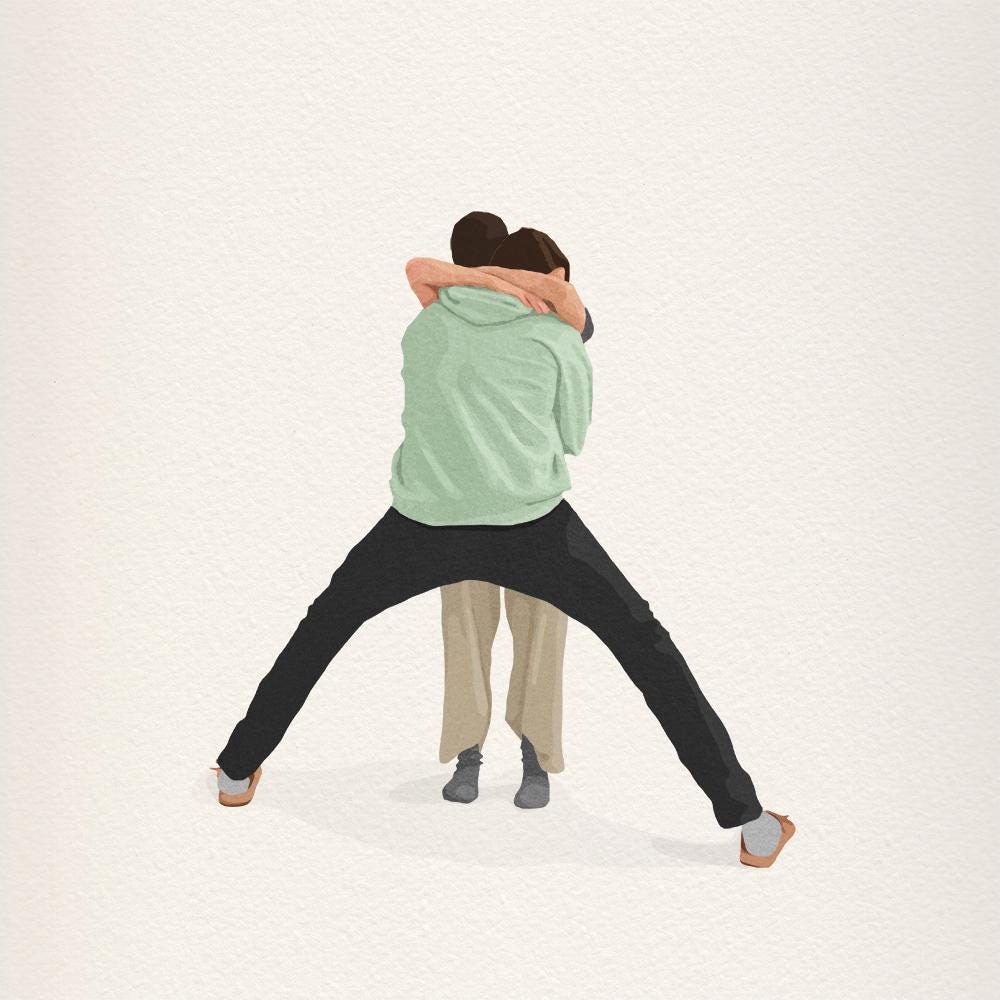 Tall Boyfriend Funny Art Print, Romantic Illustration Art Print, Lovers Bedroom Art, Funny Romantic Poster, Love Art Poster, Romantic Decor