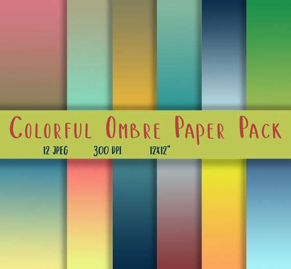 Earth Tones Ombre Paper Ombre Background Paper Ombre Digital Paper Blue Ombre Scrapbook Paper Gradient Digital Paper