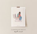 Mother Daughter Funny Illustration Art Print, Fun Gift For New Mom, Motherhood Funny Illustration Print, Mother's Day Gift For Young Mothers product logo