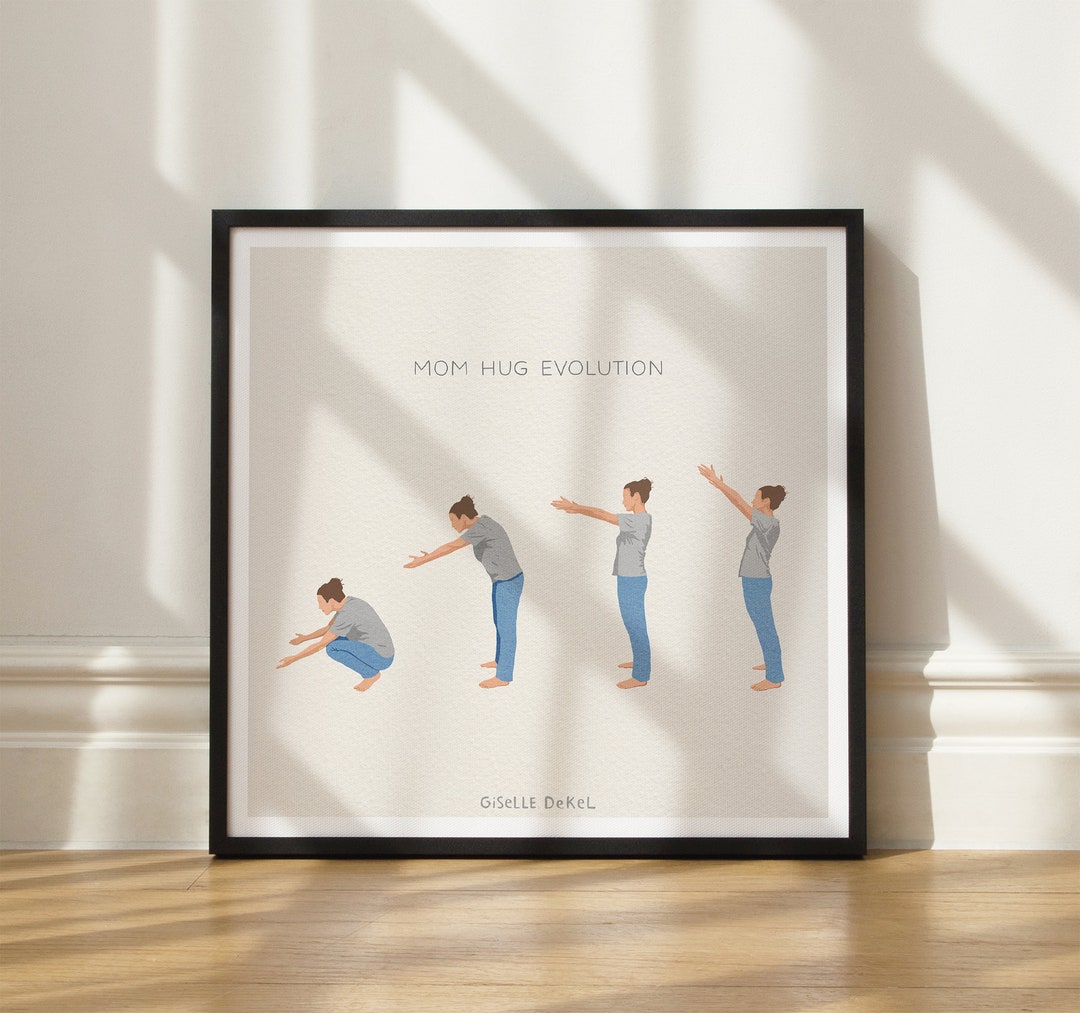 Mom Hug Evolution Art Print, Motherhood Illustration, Gift for Mom - Etsy