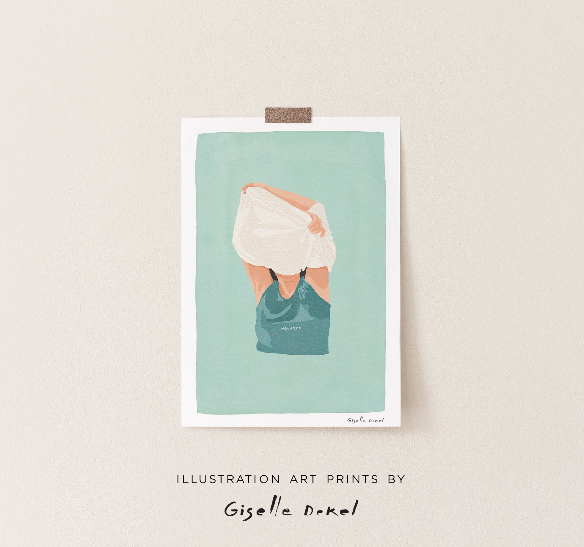 Cosy Weekend Mood Self Care Pastel Art Print, Funny Self Care Illustration, Blue Watercolor Self Care Print, Funny Art Print Gift For Friend